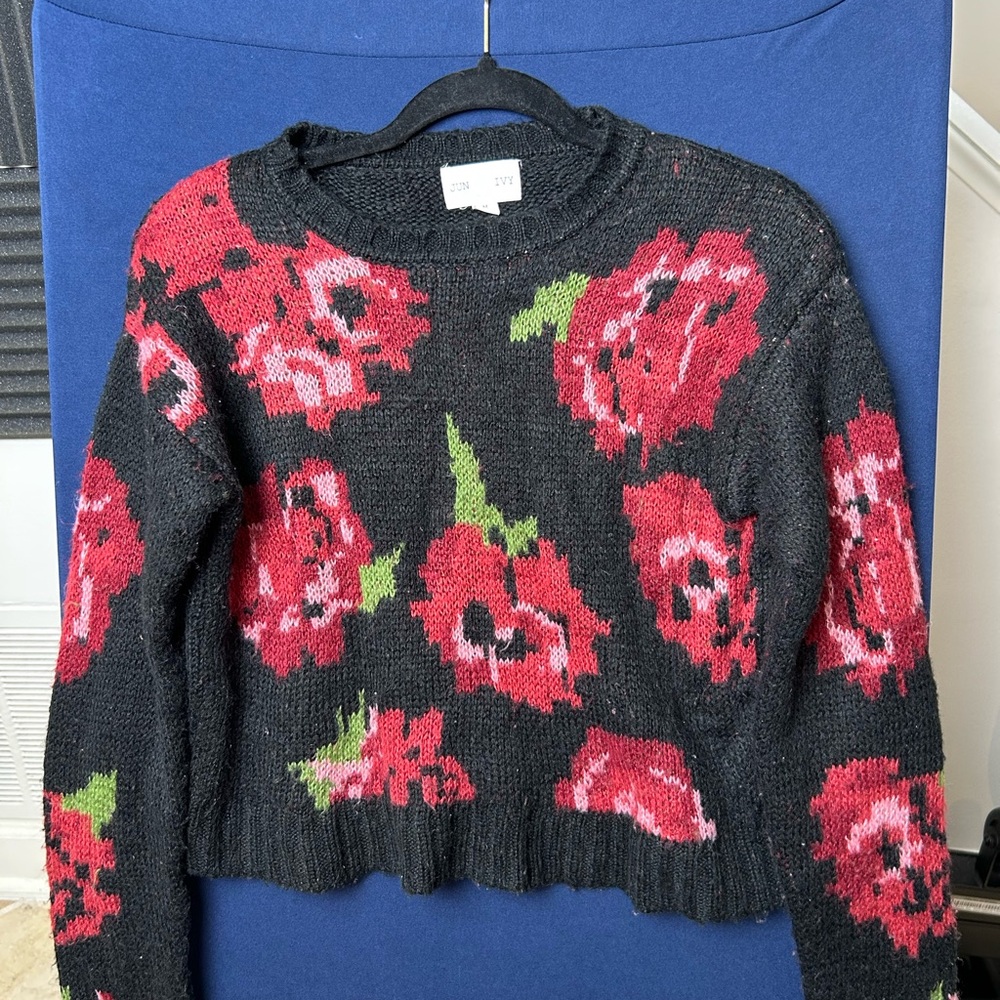 Jun &‎ Ivy Women's Black Knit Sweater Size Medium Pullover
